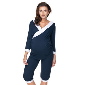 Tmavě modré těhotenské pyžamo 0153