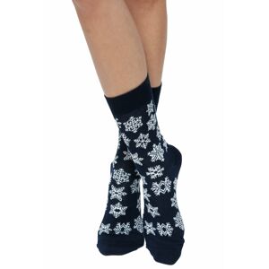 Tmavě modré vzorované ponožky Blue Snowflake