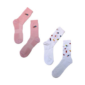 Růžovo-bílé ponožky Chill Pill I - dvoj balení