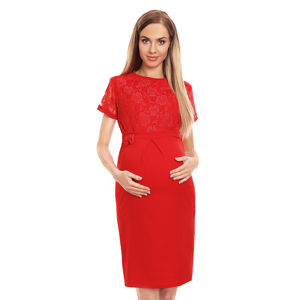 Červené těhotenské šaty 0127