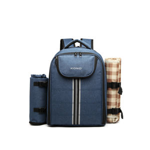 Tmavě modrý piknikový batoh s dekou Pam
