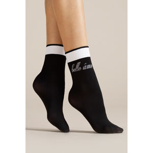 Černo-bílé ponožky Belle Ame 40DEN