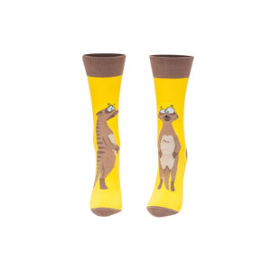 Hnědo-žluté ponožky Surikata