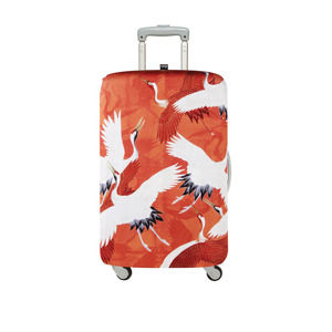Oranžový potah na kufr Woman's Haori with White & Red Cranes