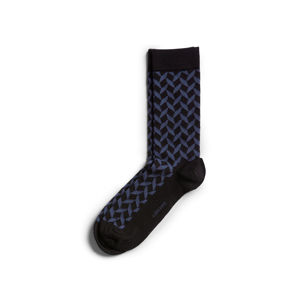 Dámské modro-černé vzorované ponožky Square Socks