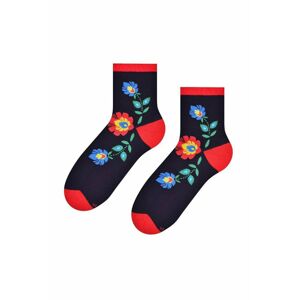 Černé květované ponožky 118