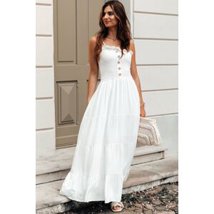 Bílé dlouhé šaty DLR035