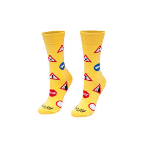Žluté vzorované ponožky Značky
