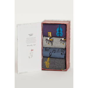 Pánské vícebarevné ponožky v dárkové krabičce Melody Socks - čtyř balení