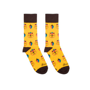 Hnědo-žluté ponožky Brum