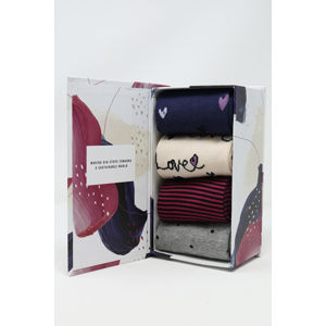 Vícebarevné ponožky v dárkové krabičce Amore Sock Box - čtyř balení