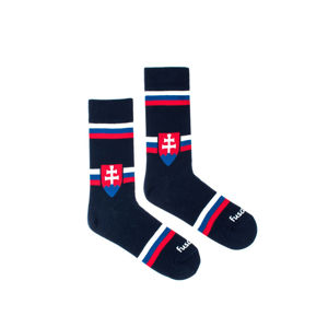 Tmavě modré vzorované ponožky Hockey fun Slovensko