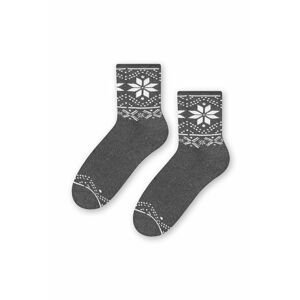 Bílo-šedé vzorované ponožky 123