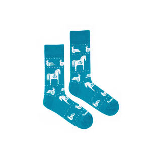 Modré vzorované ponožky Modrotlač Koník