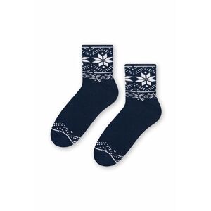 Bílo-modré vzorované ponožky 123