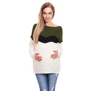 Smetanovo-zelený těhotenský pulovr 40023