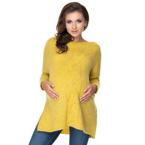 Žlutý těhotenský pulovr 30075