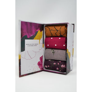 Vícebarevné ponožky v dárkové krabičce Botanic Sock Box - čtyř balení