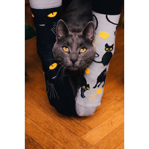 Šedo-černé ponožky Cat Eyes