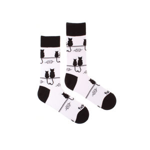 Černo-bílé ponožky Two Cats