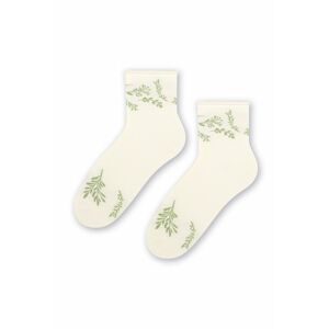 Zeleno-smetanové vzorované ponožky 099