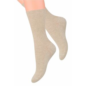 Béžové zdravotní ponožky bez gumičky 018