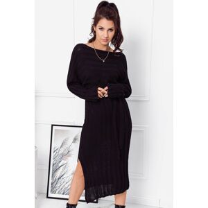 Černé svetrové šaty DLR047