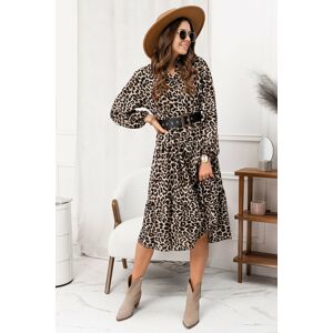 Černo-béžové leopardí šaty DLR046