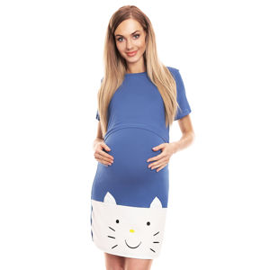 Modrá těhotenská noční košile 0126