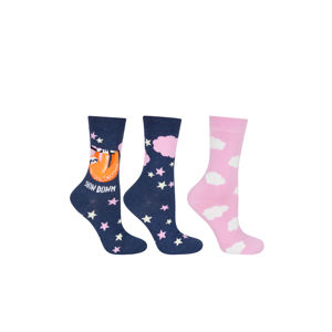 Dámské modro-růžové ponožky Slow Down - Dvojbalení
