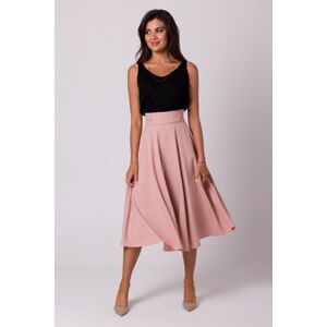 Světle růžová midi sukně B265