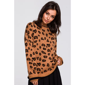 Hnědý leopardí pulovr BK029