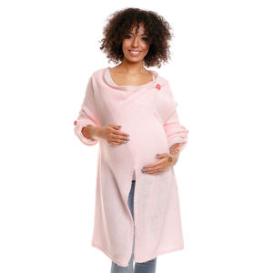 Světle růžový těhotenský kardigan 30041C