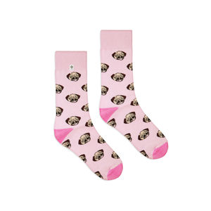 Světle růžové ponožky Pugs