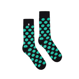 Mátovo-černé ponožky Dots