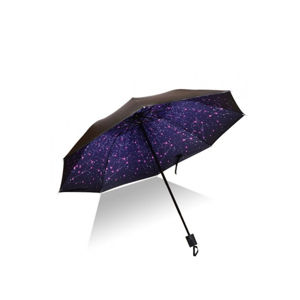Fialovo-černý deštník Stars