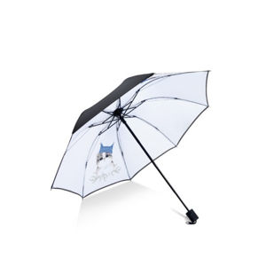 Černo-bílý deštník Cat