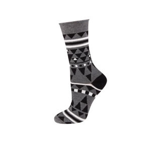 Dámské šedo-černé ponožky Aztec