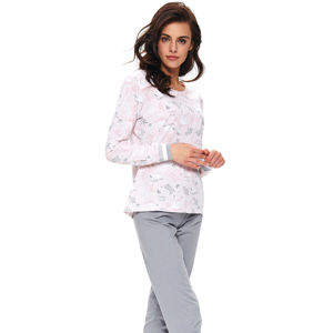 Šedo-růžové pyžamo PM9735