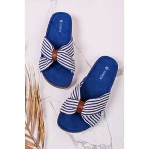 Modré pruhované nízké pantofle Anisse