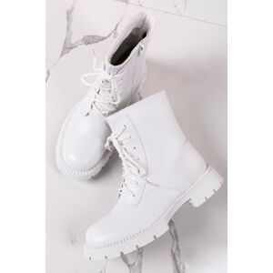 Bílé šněrovací kotníkové boty Amal