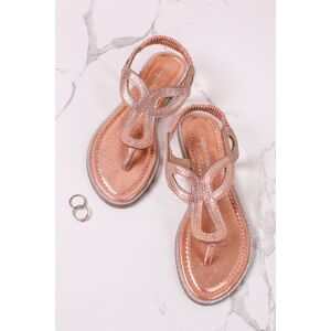 Růžovozlatá nízké sandály Solise