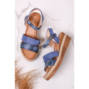 Modré platformové sandály Delois