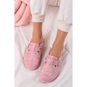 Růžové textilní pantofle 43430