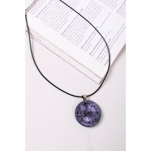 Černo-fialový handmade náhrdelník z pryskyřice Purple-Black Space