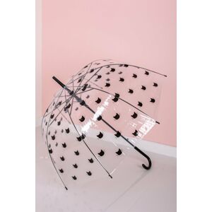 Černo-transparentní deštník Kitten