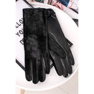 Černé kožené rukavice Stella