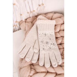 Bílé rukavice s kamínky Diora