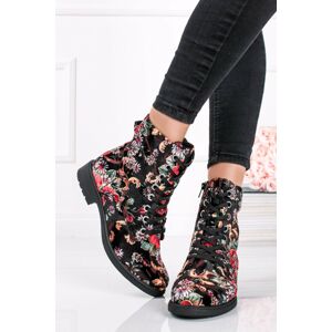 Vícebarevné květované šněrovací kotníkové boty 8-25206