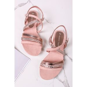 Zlato-růžové nízké sandály 2-28123